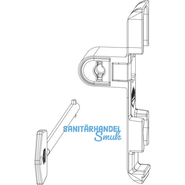 MACO Drehsperre verdeckt 4 mm Falzluft, Versatz 9 mm, sperrbar, silber (10759)