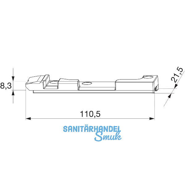 MACO Kippschlie�teil PVC 12/20-13, K�MMERLING, links, silber (33269)