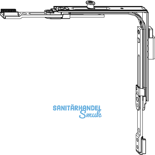 MACO MM Eckumlenkung SFG 2-flg RC2 mit Sperrschieber 1iS silber (208415)