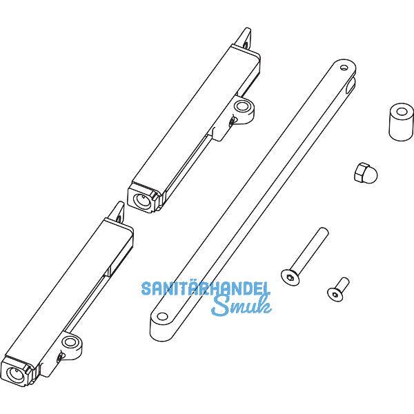 HAUTAU FL190 Pfosten-/Riegel�bertragung 121-200 mm, Alu schwarz RAL 9005