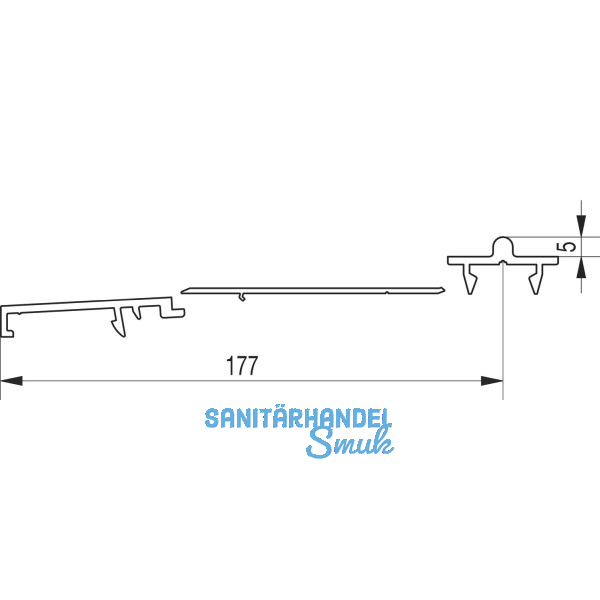 GU Thermostep 204 Trittschwellen-Set 5/177 L=5000 mm IV78 silber