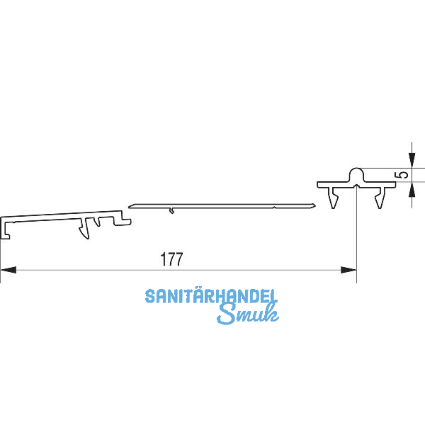 GU Thermostep 204 Trittschwellen-Set 5/177 L=3500 mm IV78 silber