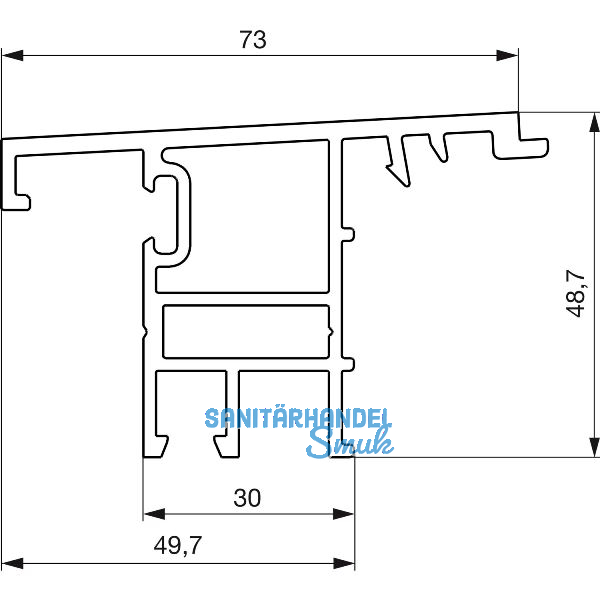 GU Thermostep 204 Wetterprofil 30 P1986, FA 28, L=6700 mm, Alu silber eloxiert