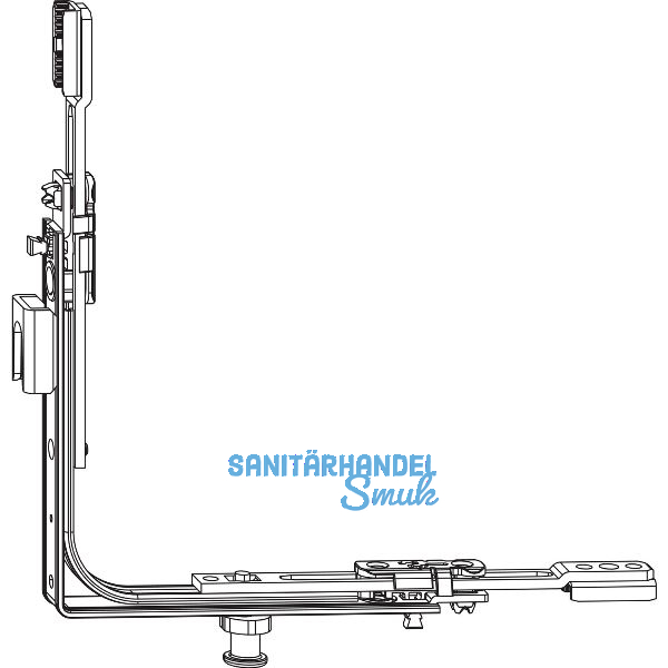 ROTO NT/NX Eckumlenkung Stulp Bodenschwelle unten 1V Falzluft 10 mm silber