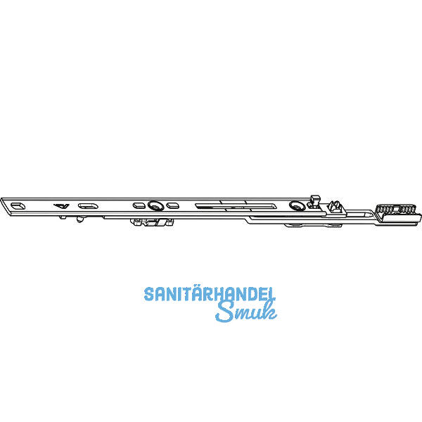 ROTO NT/NX Mittelverschluss mehrteilig ohne Zapfen L=400 mm silber kuppelbar