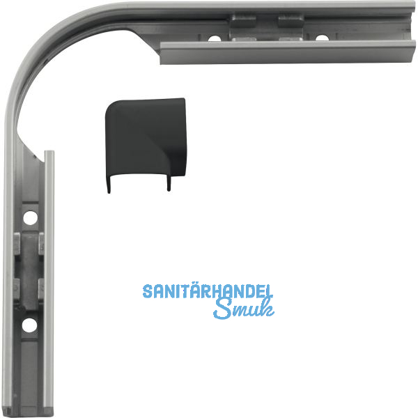 HAUTAU FL190 Eckumlenkung biegbar, 60-135�, Stahl verzinkt/Abdeckkappe schwarz