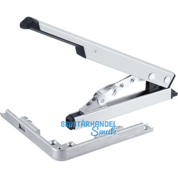 GEZE OL90N/OL95 Handhebel mit Eckumlenkung, Hub 54 mm, Alu silber eloxiert