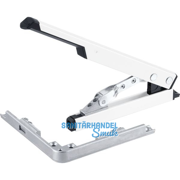 GEZE OL90N/OL95 Handhebel mit Eckumlenkung, Hub 54 mm, Alu wei� RAL 9016