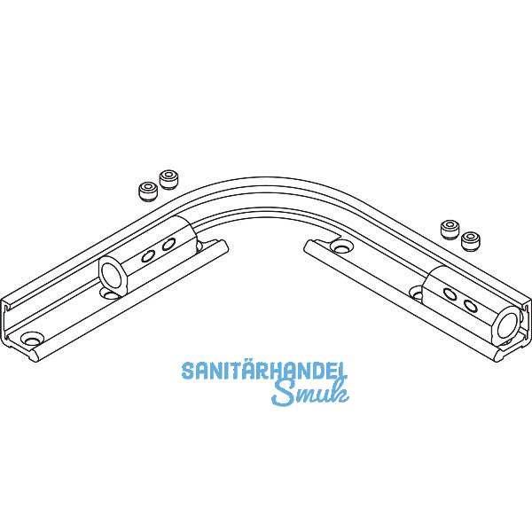 GEZE OL 320 Eckumlenkung biegbar, Stahl verzinkt