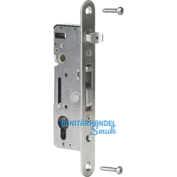 Rohrrahmenschloss H-Metall mit Hakenriegel, DM 35, PZ 92, Stulp rund, Edelstahl