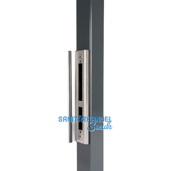 Schlie�blech mit Anschlag f�r Rohrrahmenschloss H-Metall, 270x56x10, Alu silber