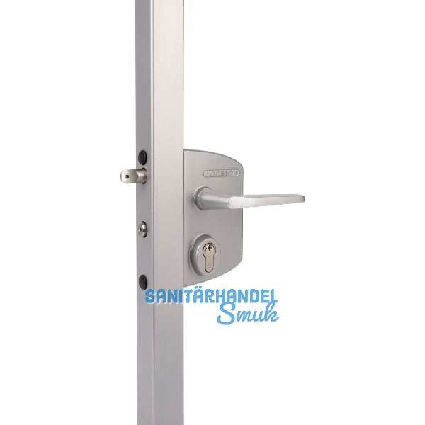 Gittertorschloss-Set LAKQ4040 U2L, PZW, f�r Vierkantrohr, Aluminium RAL 9005