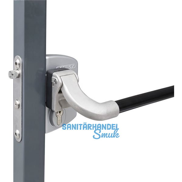 Panikschloss LPKQ4040 U2L f�r Gittertore ,f�r Vierkantrohr 40-60mm, Alu RAL 6005