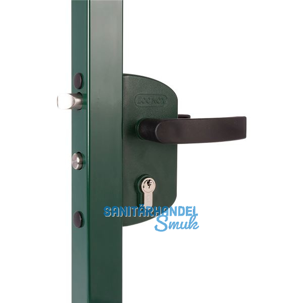 Gittertorschloss LARZ4040 P1L, f�r 40 mm Vierkantrohr, Aluminium RAL7040