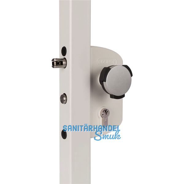 Gittertorschlossset LAKZ4i4i mit T�rknopf Kidloc, f�r 40 mm Profile, Alu RAL6005