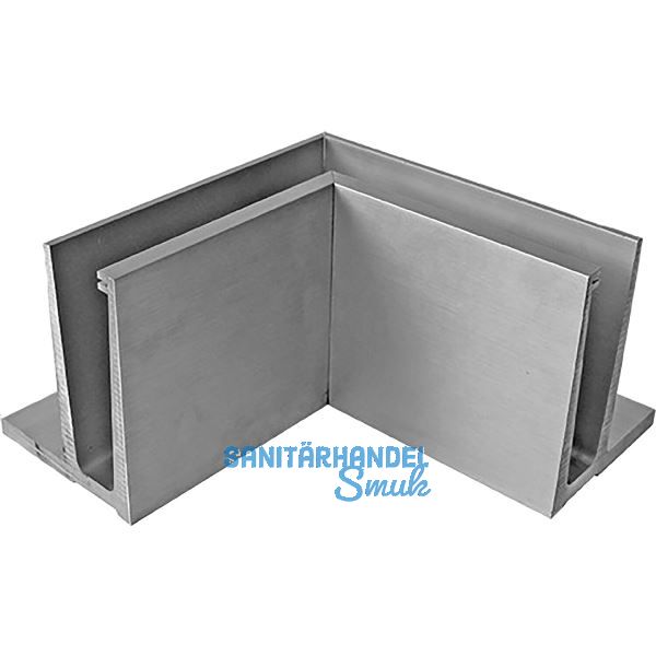 ECONOMY Innenecke f�r Bodenprofil F-Form 0006, aufgesetzte Montage, silber