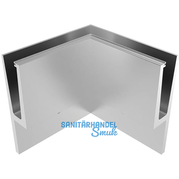 ECONOMY Innenecke f�r Bodenprofil h-Form 0011,vorgesetzte Montage, silber