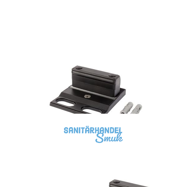 Bodenanschlag SABO aufschraubbar f�r Doppelfl�geltore, 149 x 132 mm, schwarz