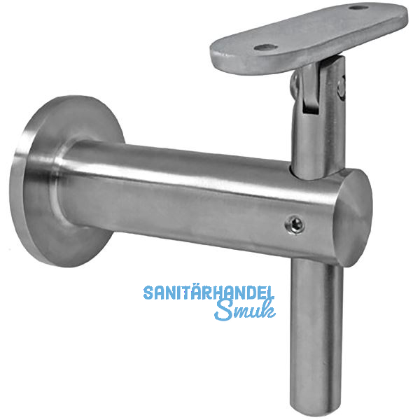 Handlauftr�ger mit Gelenk, mit Anschraubplatte, Wandabstand 80 mm, Edelstahl