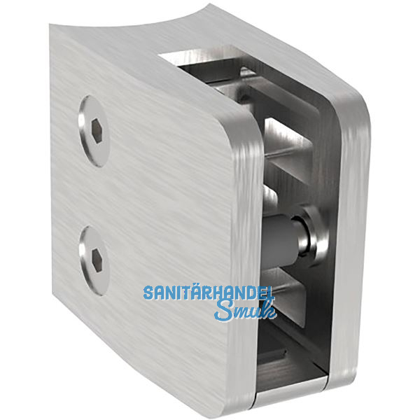 ECONOMY Glasklemmbeschlag f�r Rundrohr 42,4mm, eckig, Edelstahl geschliffen V2A