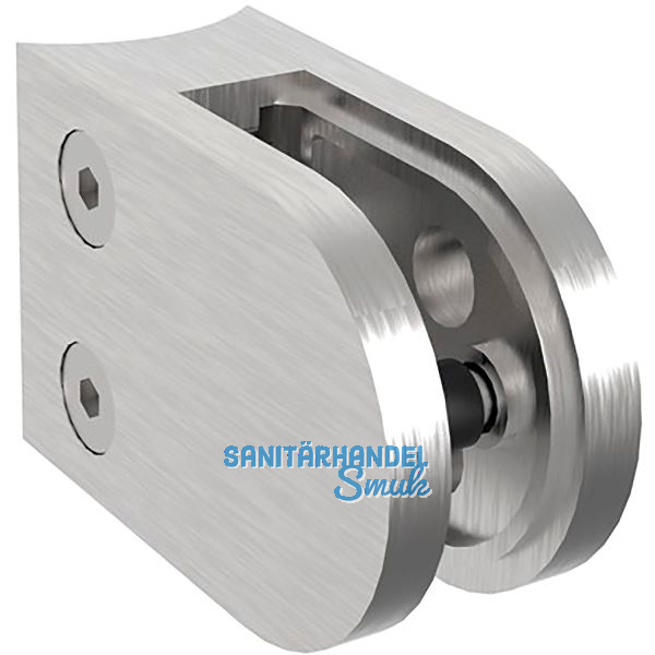 ECONOMY Glasklemmbeschlag f�r Rundrohr 42,4mm, rund, Edelstahl geschliffen V4A