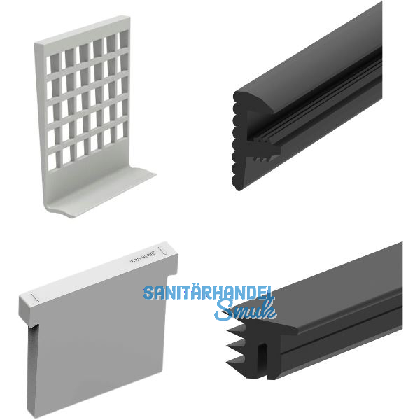 ECONOMY Dichtungsset f�r Bodenprofile 5000, Glasst�rke 20,76 mm,Kunststoff/Gummi