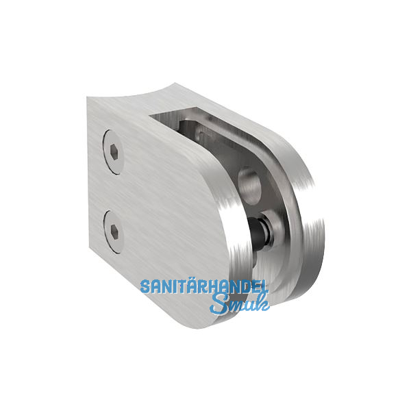 ECONOMY Glasklemmbeschlag f. Rundrohr 42,4mm, rund, Edelstahl geschliffen V2A