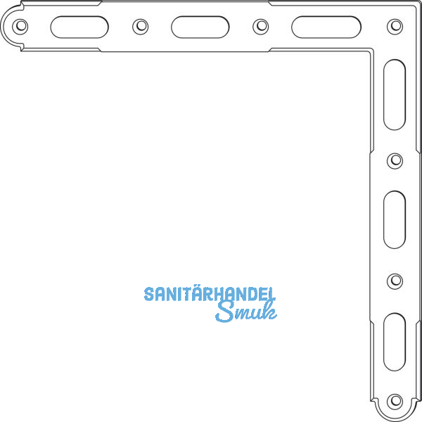 MACO RUSTICO Ladenzierwinkel BLR gleichschenkelig, 228 x 228 x 27 mm, schwarz