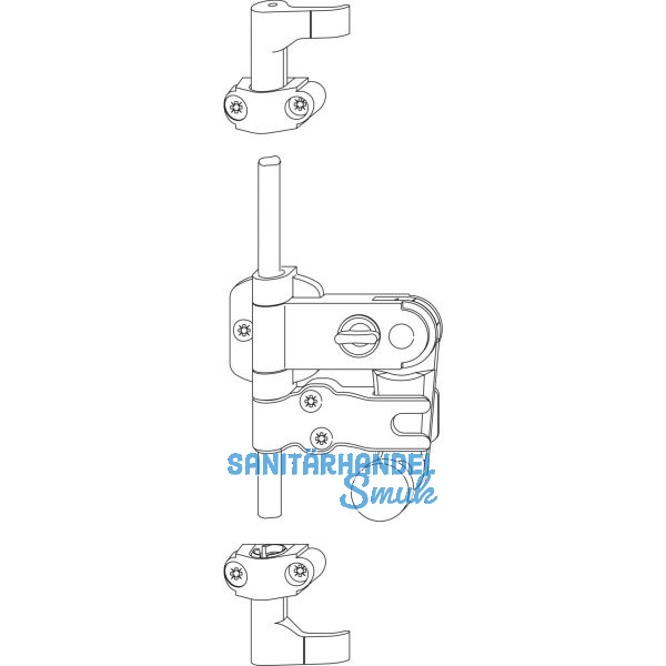 MACO RUSTICO Stangen-Ladenverschluss 2F o. Schlie�zapfen Hebel 116mm,schwarz