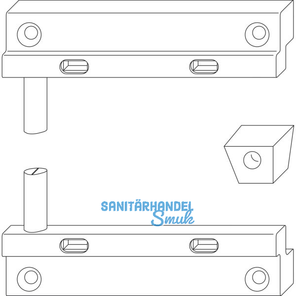MACO RUSTICO Schlie�zapfenplatten-Garnitur R3, Ladenabstand 25 mm, schwarz