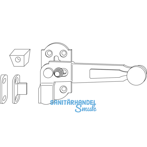 MACO RUSTICO Ladenmittelverschluss 1-flg. m. Arretierung, schwarz, links (14030)