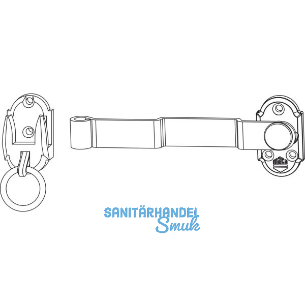 MACO RUSTICO Ladenmittelverschluss 2-flg. m. Hebel gekr�pft L=175mm, schwarz