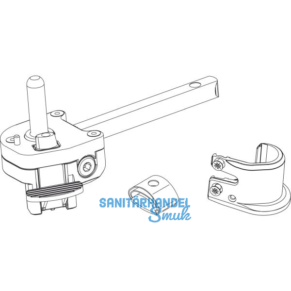 MACO RUSTICO Ladenrasthalter BLR, gerader Kloben, Gr. L165 , links, schwarz