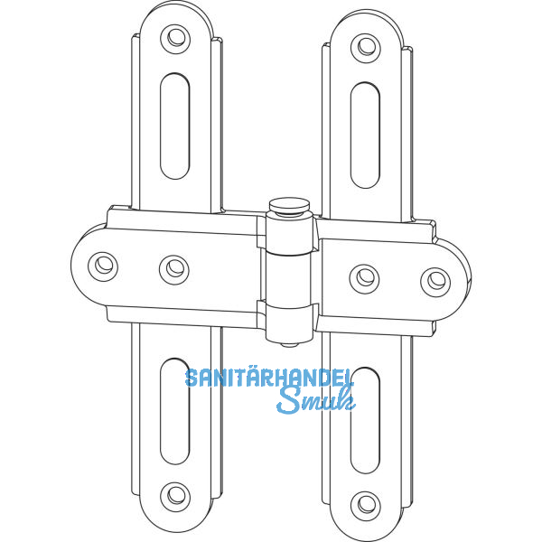 MACO RUSTICO Ladenmittelkreuzband, Versatz 0-25mm, Abstand 13mm, schwarz