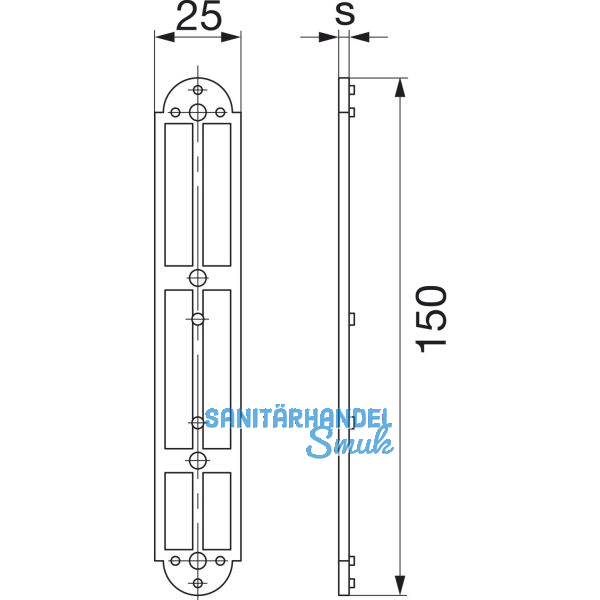 MACO RUSTICO Unterlage f�r Ladenplattenkloben MV Abstand 13 mm, 3 mm, schwarz