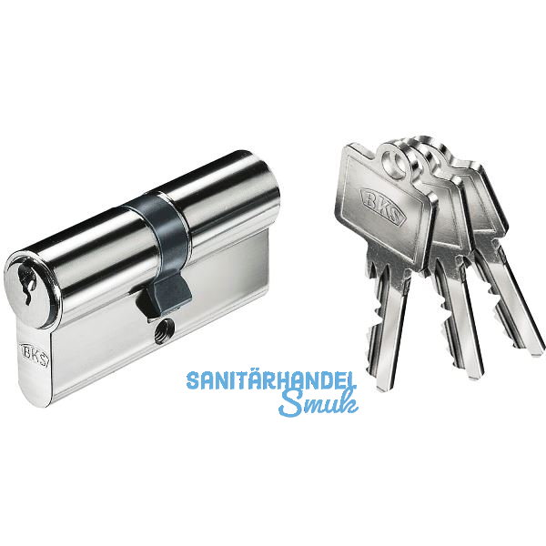 BKS Industriedoppelzylinder PZ88 40/65 mm verschiedensperrend Messing vernickelt