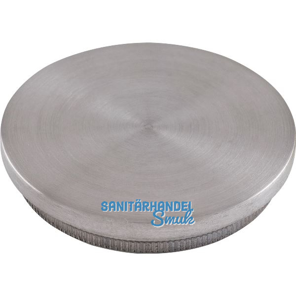 ECONOMY R�ndelkappe flach massiv, Rohr � 42,4 x 2 ,Edelstahl geschliffen V2A