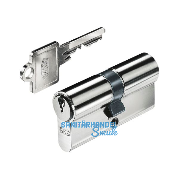 BKS Einbaudoppelzylinder PZ88 45/60 mm verschiedensperrend Messing vernickelt