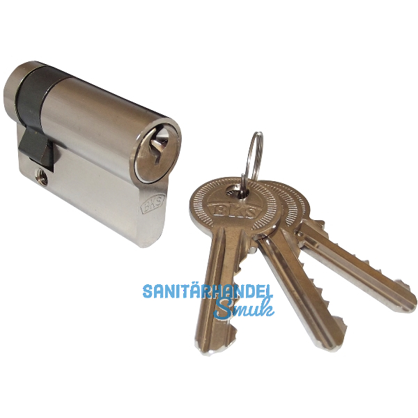 BKS Industriehalbzylinder PZ88 40 mm verschiedensperrend Messing vernickelt