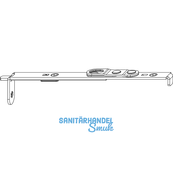 MACO Kantriegel flach unten/oben, f�r Beschlagsnut, L=180 mm, silber