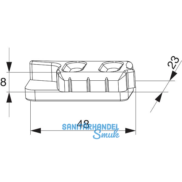 MACO MM Hebeteil PVC 12/20-13, INOUTIC, rechts, silber (354419)