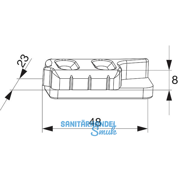 MACO MM Hebeteil PVC 12/20-13, INOUTIC, links, silber (354420)