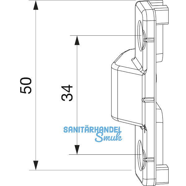 MACO Anpressverschluss verdeckt PVC Rahmenteil KBE 70 silber (362285)