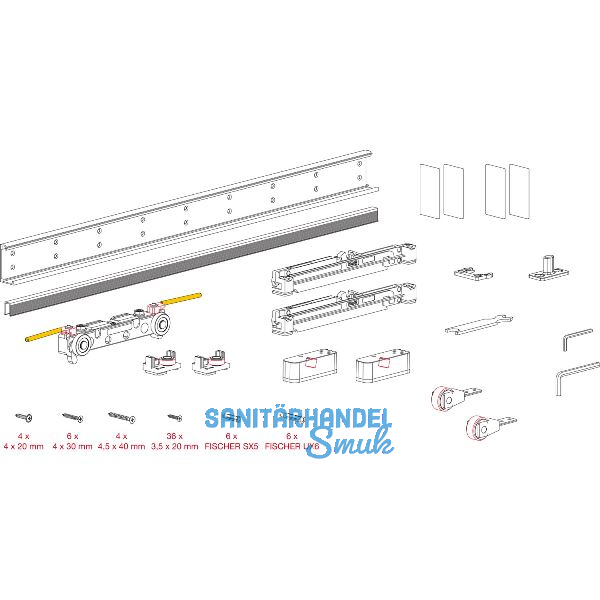 TERNO Magic 2 Beschlagset 1-flg. 80 kg Fl�gelbreite 680-1100 mm
