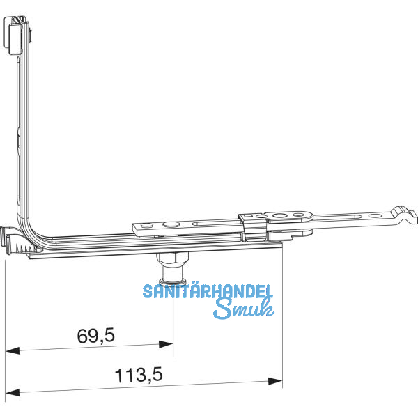 MACO MM Eckumlenkung f�r Bodenschwelle 18L, FFB 260-1800 mm, silber (209881)