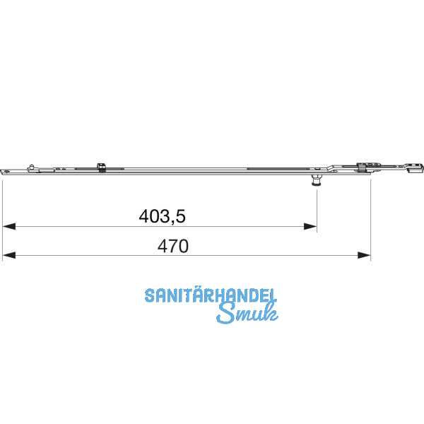 MACO MM Mittelverschluss verl�ngerbar f�r Bodenschwelle 1iS, Gr. 1280V (209882)