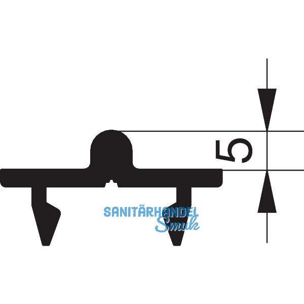 GU HS Laufschiene 5 P1636 f�r Bodenschwelle L=5000 mm silber eloxiert