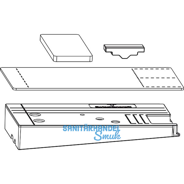 MACO HS Dichtungsplatten-Set m.Entw�sserung, Zwischenprofil 155, links, silber