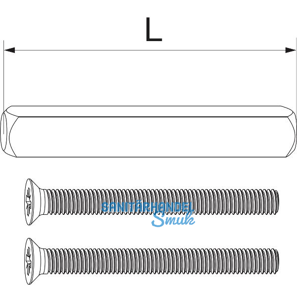 MACO HS Griffbefestigung-Set f�r Griff innen/Muschel au�en, TS 88-92 mm
