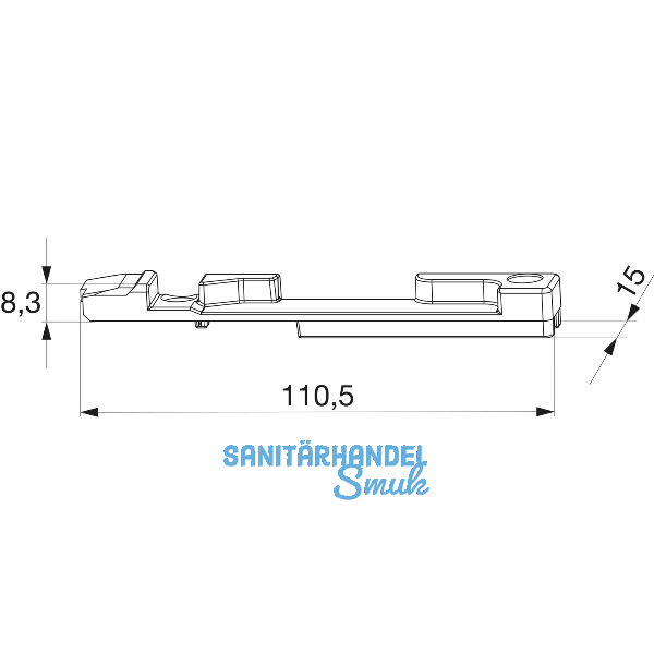 MACO Kippschlie�teil PVC 12/20-13, GEALAN/IVAPER, rechts, silber (33629)